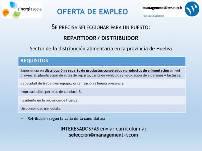 Oferta repartidores PG